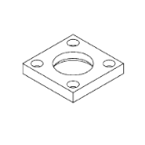 BC - Square retaining plate for a medium clamping pillar type RI et RM